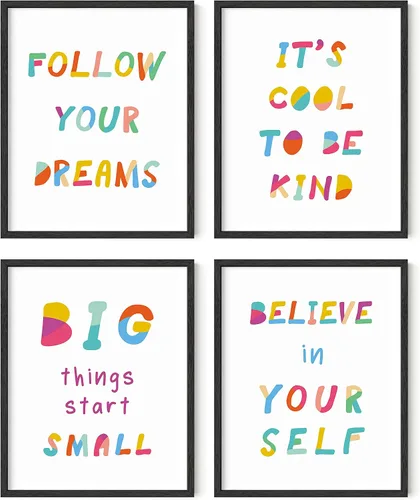 Vista 9 de HAUS AND HUES Citas inspiradoras para niños (marco beige, inspiradoras, 8 pulgadas de largo x 10 de ancho)