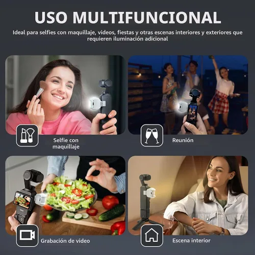 Vista 4 de STARTRC Luz de relleno magnética para DJI Osmo Pocket 4/3 Creator Combo, montaje magnético compatible con accesorios DJIPocket 4/3/Osmo Mobile