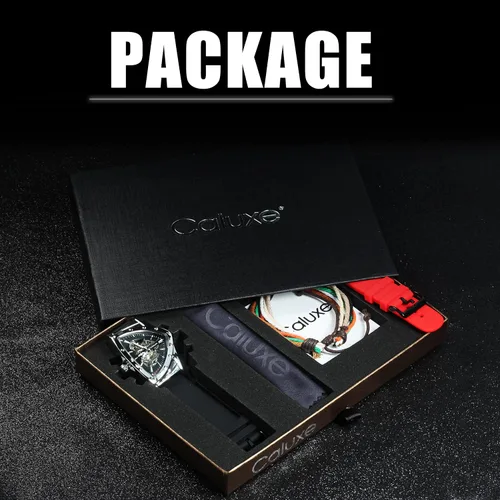 Vista 5 de Reloj de pulsera mecánico automático de esqueleto militar para hombre, Mecánico