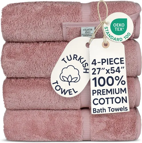 Vista 86 de Chakir Turkish Linens Toallas turcas de alta calidad 100% algodón para baño, toallas de baño grandes de 30 x 60 pulgadas (4 piezas, rosa)