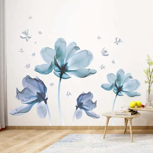 Vista 7 de Amaonm Gaint Creative - Calcomanías de pared extraíbles 3D de flores de Nusery DIY románticas pegatinas de pared florales, decoración artística