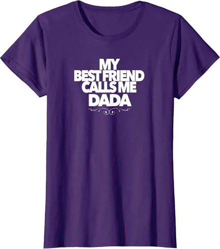 Vista 23 de My Best Friend Calls ME DADA Funny Baby Shower Present dad T-Shirt Asphalt Grey