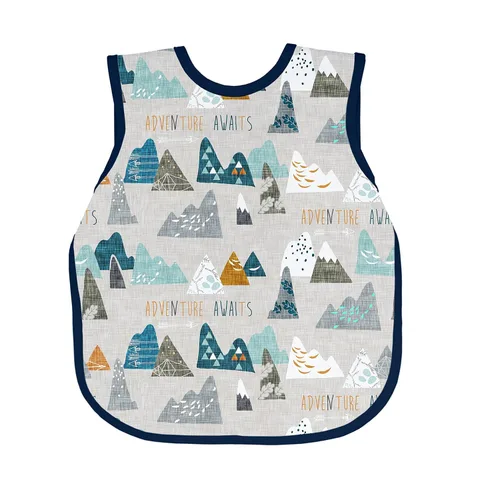 Vista 2 de BapronBaby Adventure Awaits Bapron - Babero más seguro sin corbata para el cuello para bebés y niños pequeños, suave, impermeable, resistente a
