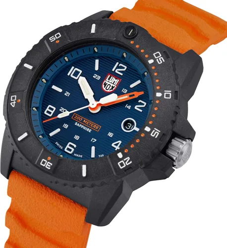 Vista 3 de Luminox XS.3603 Navy Seal Reloj Hombre Naranja 1.772 in CARBONOX, Azul marino, Casual, Buceador, Militar