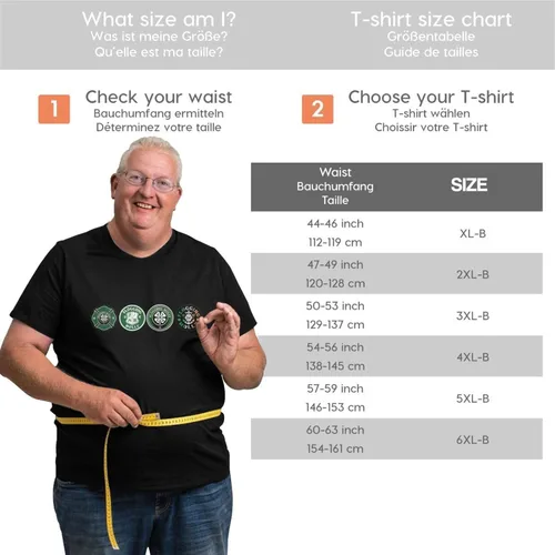 Vista 2 de Camiseta básica de manga corta para hombre, talla grande, para campamento