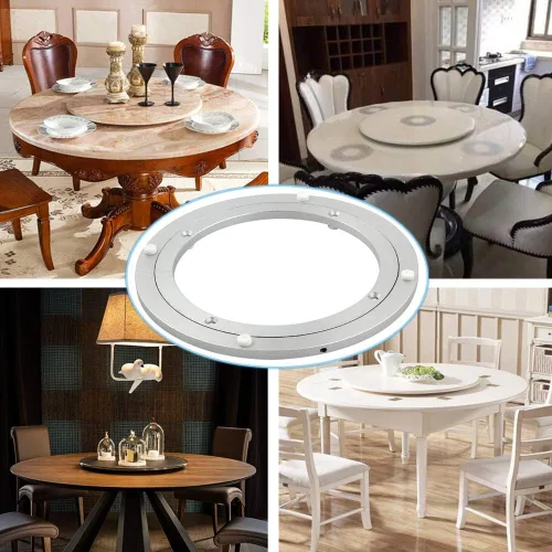 Vista 3 de Placa giratoria de aluminio resistente Lazy Susan con rodamiento giratorio para mesa de comedor (4 pulgadas)