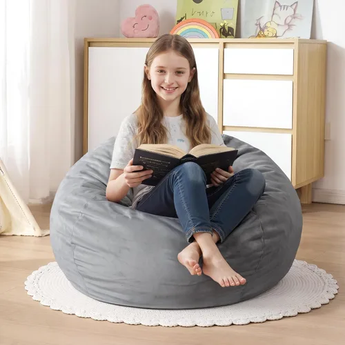 Vista 77 de Sillón puff de 3 pies Sillón estilo puff grande de 3 pulgadas con relleno de espuma viscoelástica, sofá suave con funda de terciopelo holandés