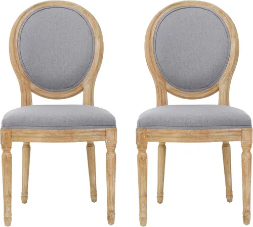Vista 18 de Christopher Knight Home - Juego de sillas para comedor, modelo Phinnaeus, juego de 4, madera, rayas azul oscuro + beige claro + natural