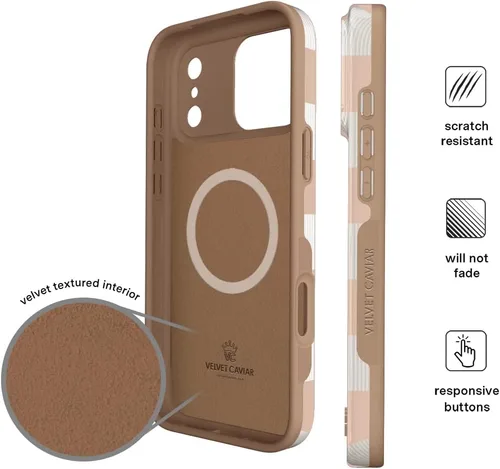 Vista 927 de VELVET CAVIAR Funda para iPhone 15, compatible con MagSafe, probada contra caídas de 10 pies, fundas protectoras de diseño, leopardo color rosa