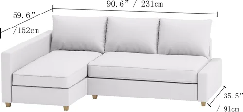Vista 2 de Friheten - Funda de repuesto de poliéster de larga duración, compatible con sofá cama Friheten de IKEA o funda seccional de esquina. Solo funda