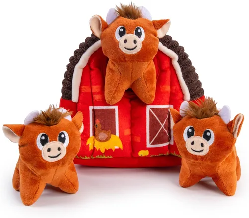 Vista 8 de Outward Hound Hide A Birthday Cake, rompecabezas de peluche con temática de cumpleaños para perros