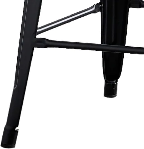Vista 8 de AC Pacific Juego de 2 taburetes de metal de 24 pulgadas, estilo rústico campestre con respaldo bajo, construcción ligera y resistente, fácil NEGRO