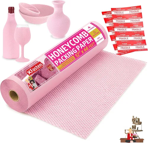 Vista 12 de Papel de embalaje de panal de abeja negro para mudanzas de 12 pulgadas x 66 pies de envoltura de burbuja de panal de abeja, papel de embalaje