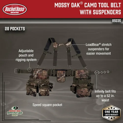 Vista 2 de Bucket Boss 85035, portaherramientas colgante con diseño camuflaje