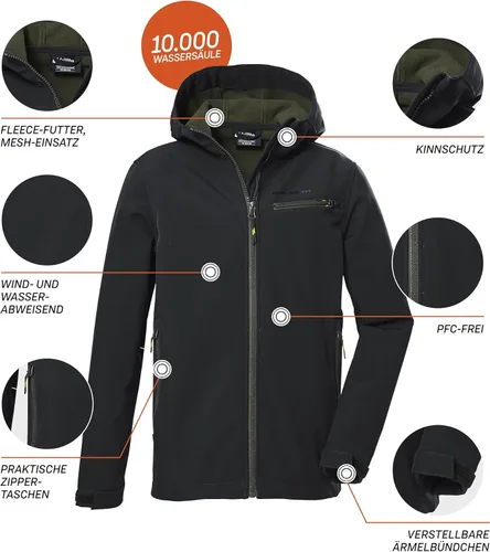 Vista 3 de Chaqueta Softshell para niños con Kapuze KOW 157