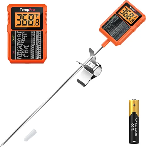 Vista 9 de ThermoPro TP511 - Termómetro digital de dulces con clip para olla, termómetro programable de lectura instantánea para carne de alimentos con sonda