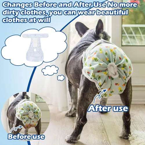Vista 6 de Forros desechables para pañales para perros, almohadillas elevadoras para perros machos y hembras, insertos de pañales para perros que se adaptan a