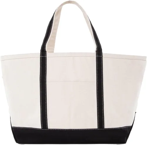 Vista 28 de CB STATION Bolso grande clásico – Bolsa de lona para mujer – Diseño multicolor, perfecta para viajes y compras En blanco: azul bebé