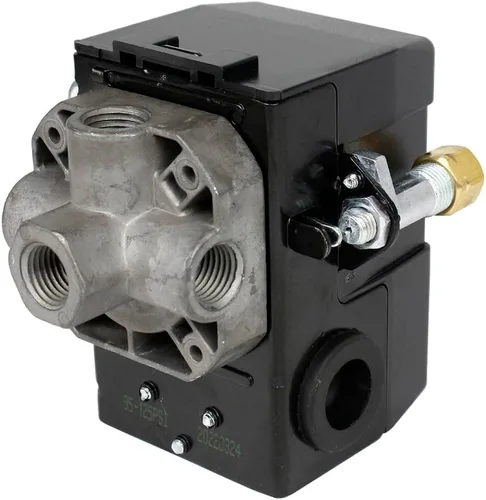 Vista 3 de Lefoo - compresor de aire de calidad, de presión, control 95-125 PSI 4 puerto con descargador LF10-4H-1-NPT1/4-95-125