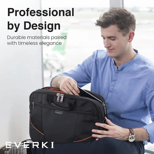 Vista 7 de Everki Flight Business - Maletín para laptop de 15.6 o 16 pulgadas, ideal para viajes, hombres o mujeres, organizado, negro (EKB419)