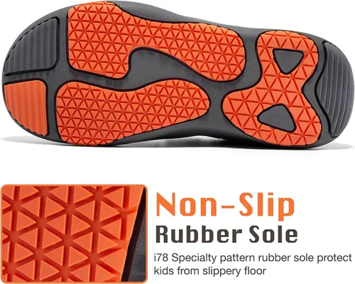 Vista 5 de i78 Zapatos deportivos de senderismo para niños y niños, transpirables, de piel sintética, antideslizantes, ligeros, para correr al aire libre