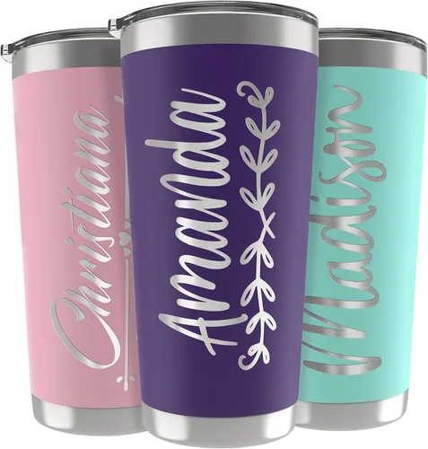 Vista 28 de Regalos personalizados para hombres, 30 onzas, vasos personalizados con tapa, azul marino, tazas de café de viaje aisladas, juego de popote
