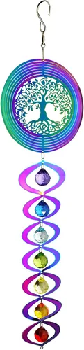 Vista 8 de Red Carpet Studios Girador de chakra espiral largo, flor iridiscente