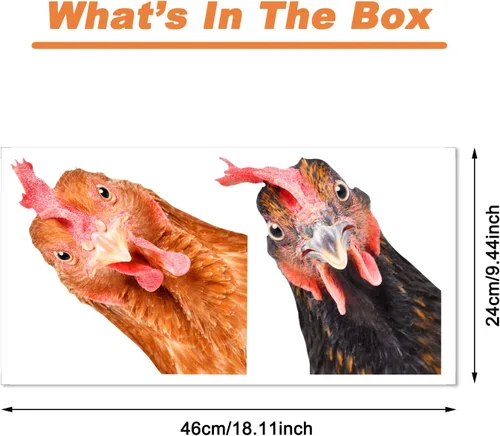 Vista 5 de Calcomanías de pared de pollo – Cabezas de pollo y calcomanías de coche – Divertidas calcomanías de pared para niños, cocina, dormitorio, sala