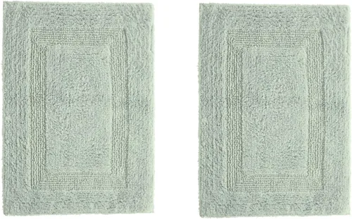 Vista 577 de Better Trends - Juego de 2 alfombras de baño 100% algodón, extra suaves, con borlas, de 17" x 24", alfombra de baño superabsorbente y reversible