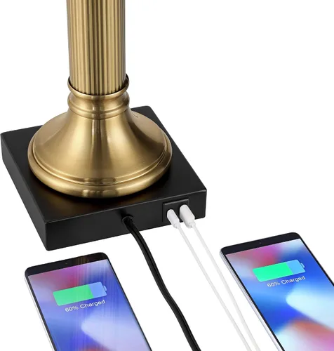 Vista 5 de Wynne - Lámpara de mesa grande de 30 pulgadas, puertos USB duales