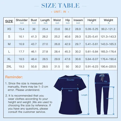 Vista 7 de niaahinn Conjunto de uniforme médico para mujer con cuello en V clásico y pantalones deportivos de yoga, uniforme médico de enfermería