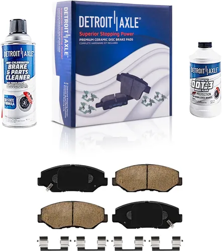 Vista 123 de Detroit Axle - Pastillas de freno de cerámica delanteras Reemplazo de pinza de freno derecha para Dodge Ram 1500 Dakota, Ram 1500 Classic - Juego