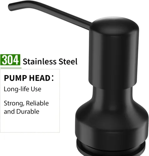 Vista 4 de Dispensador de jabón para fregadero de cocina, dispensador de jabón para fregadero de cocina con botella de 17 oz, recarga desde la parte superior