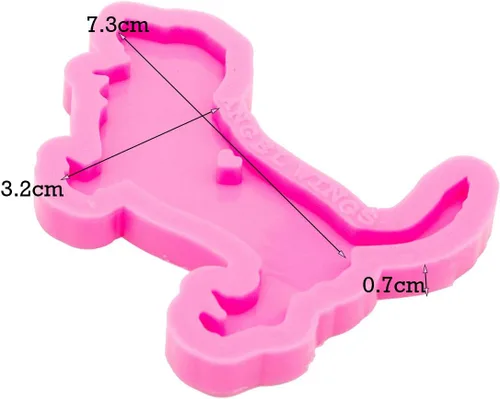 Vista 2 de Molde de silicona superbrillante Basset Hound llavero DIY lindo collar de perro joyería de resina epoxi molde de silicona llavero colgante resina