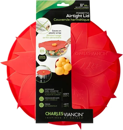Vista 8 de Charles Viancin - Tapa de silicona Holly para almacenamiento de alimentos y cocinar - 9 pulgadas/9.1 in - Sellado hermético en cualquier superficie