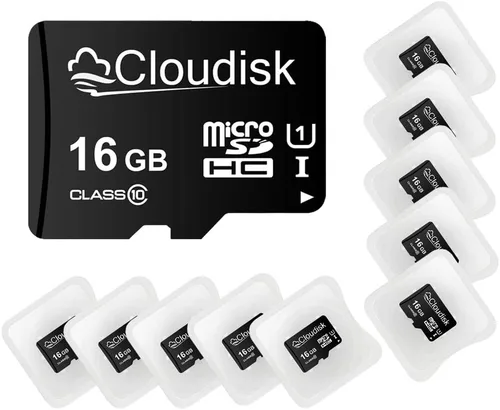 Vista 7 de Paquete de 10 tarjetas Micro SD de 128 MB de pequeña capacidad (no 128 GB) Tarjeta de memoria C4 con adaptador, lector de tarjetas