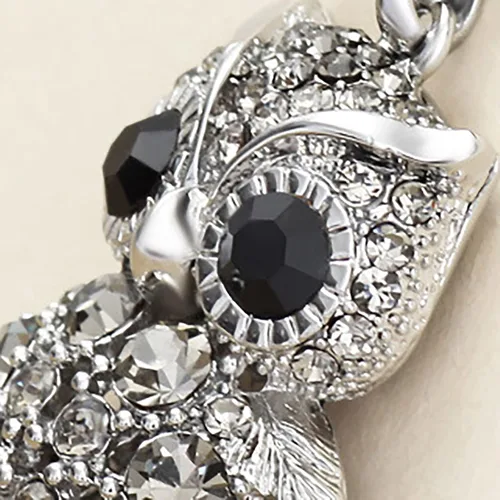 Vista 6 de Collar con dije joyería de regalo para mujeres y niñas colgante de joyería para mujer cadena de diamante búho regalo para el día de San Valentín