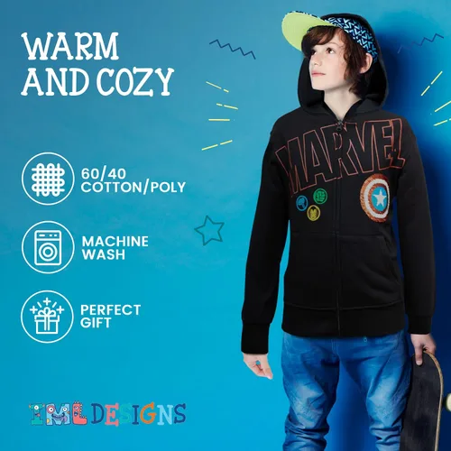 Vista 5 de Marvel Superheroes - Sudadera con capucha para niños, disfraz de Spider-Man y Vengadores, para cosplay, para niños