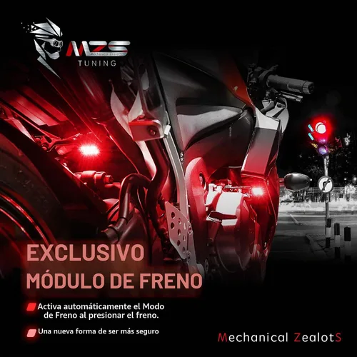 Vista 6 de MZS - Juego de 8 piezas de luces LED para motocicleta, tiras de neón RGB multicolor, kit de iluminación inferior LED compatible con ATV, UTV