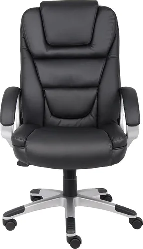 Vista 5 de Boss Office Products Silla LeatherPlus con respaldo alto, no requiere herramientas, color negro