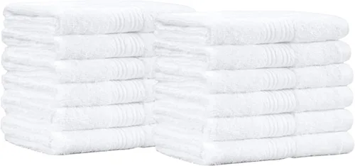 Vista 17 de Amazon Basics Toallas de algodón para la cara, suaves, absorbentes, paquete de 12, color negro, 12 x 12 pulgadas