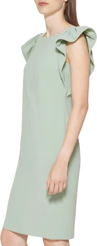 Vista 3 de Calvin Klein Vestido tubo hasta la rodilla con mangas aleteadas para mujer