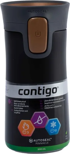 Vista 3 de Contigo Pinnacle Autoseal - Taza de viaje térmica de acero inoxidable, termo al vacío, vaso a prueba de fugas, taza de café con tapa fácil