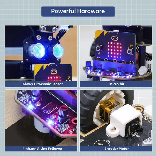 Vista 3 de LewanSoul Microbit - Kit de robot inteligente, programable STEM Coding Car para principiantes y adolescentes mayores de 12 años, juego de ingeniería