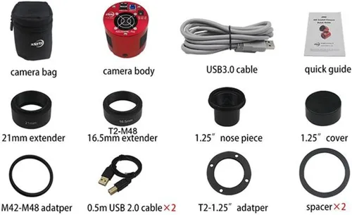 Vista 3 de ZWO ASI183MC Pro 20.18 MP CMOS Color Astronomía Cámara con USB 3.0 # ASI183MC-P