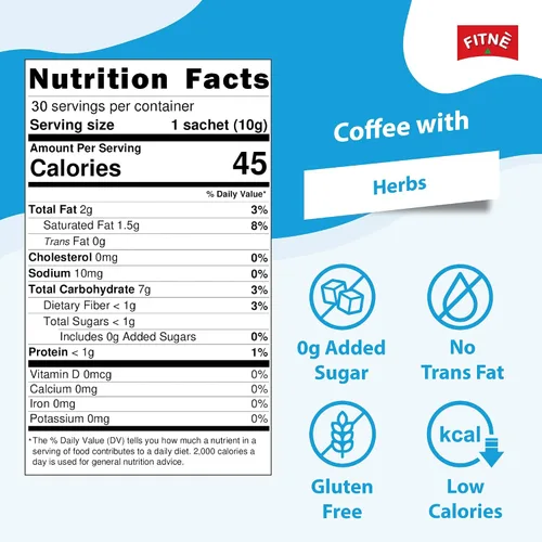 Vista 2 de FITNE - Paquetes de café instantáneo 3 en 1 mezcla con hierbas, canela, garcinia, cártamo, especias, latte, mezcla suave, sin azúcar, edulcorante