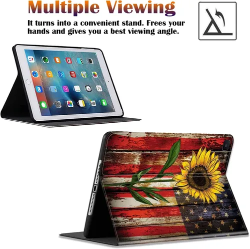 Vista 6 de Funda y posavasos para Samsung Galaxy Tab A7 Lite 2021, soporte ajustable a prueba de golpes para Samsung Tab A7 Lite de 8.7 pulgadas Bandera