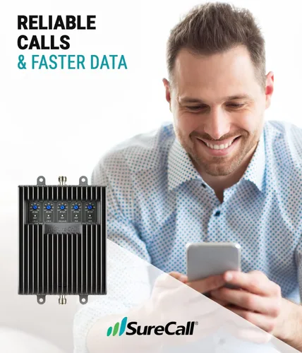 Vista 6 de Surecall Fusion5s 2G, 3G y 4G LTE Home Booster de señal celular con Yagi y 2 domos SC-PolysH/O-72-YD2-KIT