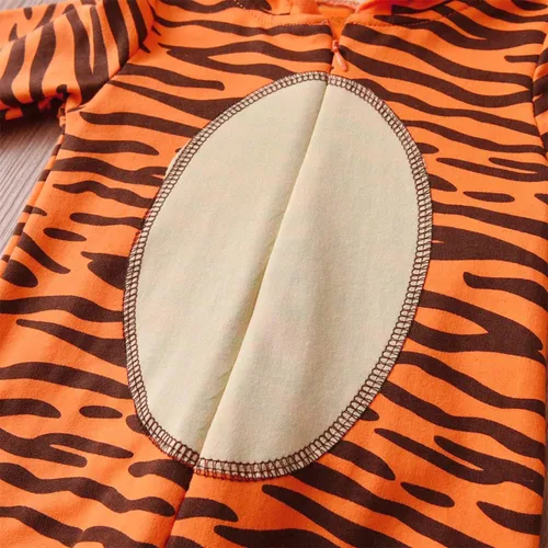 Vista 4 de AGQT Babys Tiger Costume Halloween One Piece Hooded Romper Size 0-24 Months