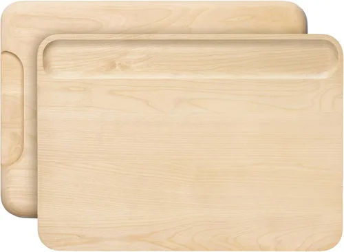 Vista 8 de Caraway Tabla de cortar, pequeña (10 x 7 pulgadas), tabla de cortar de madera de doble cara, hecha de madera de abedul certificada FSC, aceite